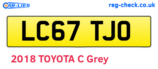 LC67TJO are the vehicle registration plates.