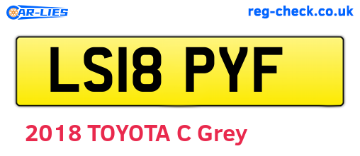 LS18PYF are the vehicle registration plates.
