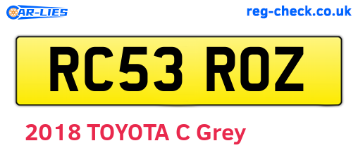 RC53ROZ are the vehicle registration plates.