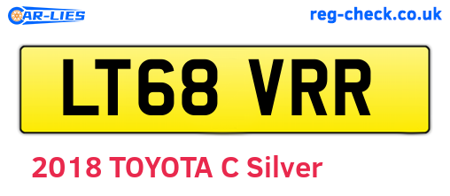 LT68VRR are the vehicle registration plates.