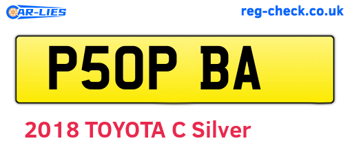 P50PBA are the vehicle registration plates.