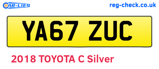 YA67ZUC are the vehicle registration plates.