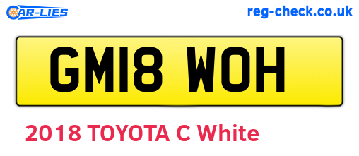 GM18WOH are the vehicle registration plates.