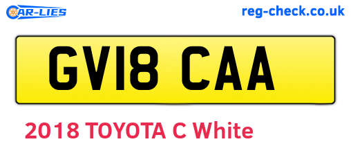 GV18CAA are the vehicle registration plates.