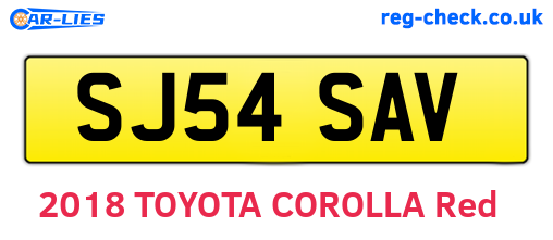 SJ54SAV are the vehicle registration plates.