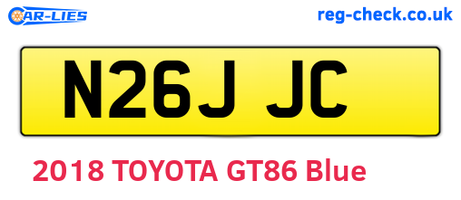 N26JJC are the vehicle registration plates.