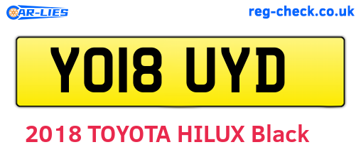 YO18UYD are the vehicle registration plates.
