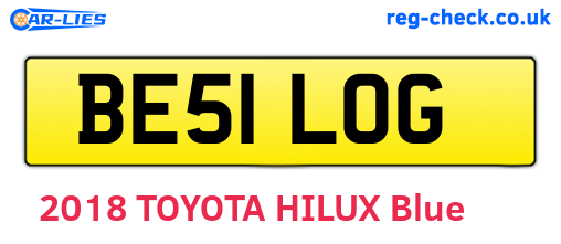 BE51LOG are the vehicle registration plates.
