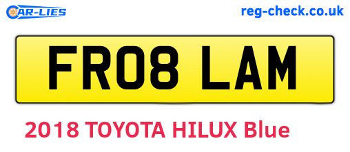 FR08LAM are the vehicle registration plates.