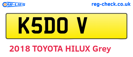 K5DOV are the vehicle registration plates.