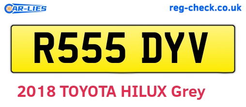 R555DYV are the vehicle registration plates.