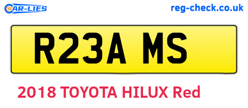 R23AMS are the vehicle registration plates.
