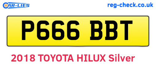 P666BBT are the vehicle registration plates.