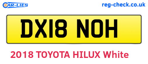 DX18NOH are the vehicle registration plates.