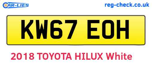 KW67EOH are the vehicle registration plates.