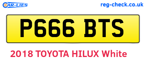 P666BTS are the vehicle registration plates.