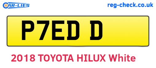 P7EDD are the vehicle registration plates.