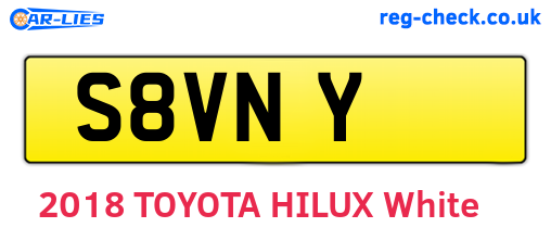 S8VNY are the vehicle registration plates.