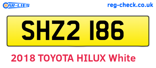 SHZ2186 are the vehicle registration plates.
