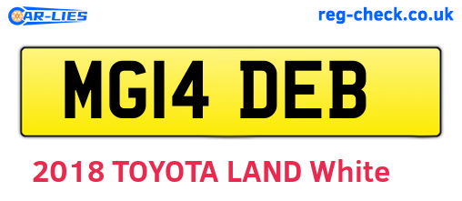 MG14DEB are the vehicle registration plates.