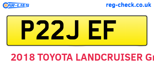 P22JEF are the vehicle registration plates.