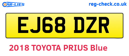 EJ68DZR are the vehicle registration plates.