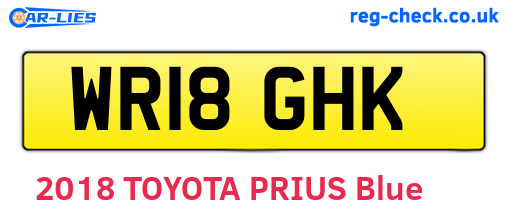 WR18GHK are the vehicle registration plates.