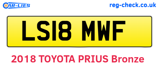 LS18MWF are the vehicle registration plates.