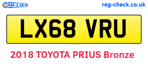 LX68VRU are the vehicle registration plates.