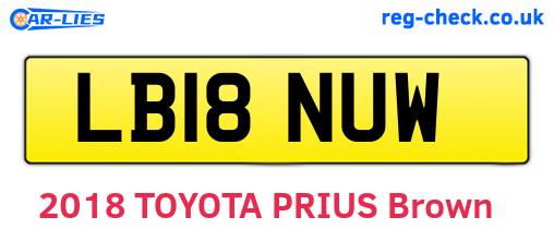 LB18NUW are the vehicle registration plates.