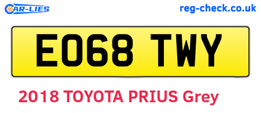 EO68TWY are the vehicle registration plates.