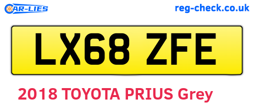 LX68ZFE are the vehicle registration plates.
