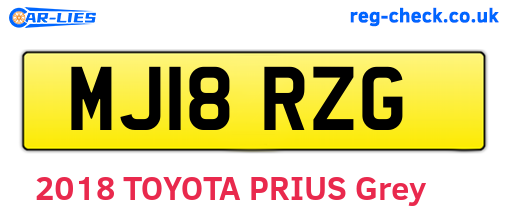 MJ18RZG are the vehicle registration plates.