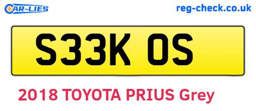 S33KOS are the vehicle registration plates.
