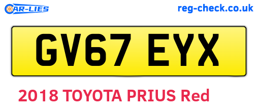 GV67EYX are the vehicle registration plates.