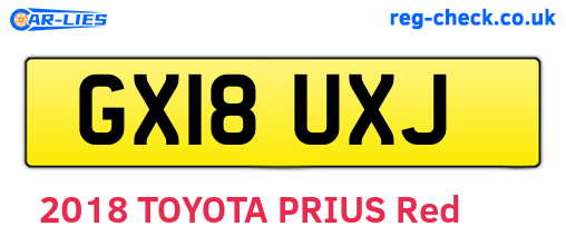 GX18UXJ are the vehicle registration plates.