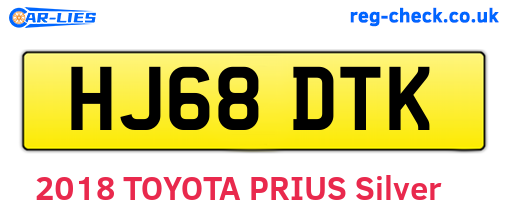 HJ68DTK are the vehicle registration plates.