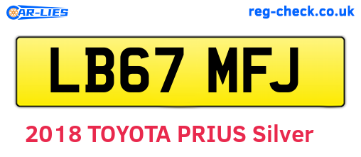 LB67MFJ are the vehicle registration plates.