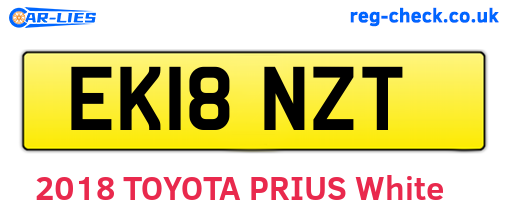 EK18NZT are the vehicle registration plates.