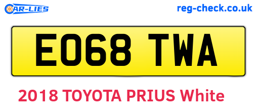 EO68TWA are the vehicle registration plates.