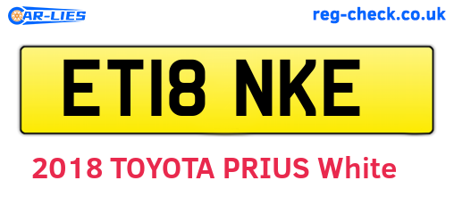 ET18NKE are the vehicle registration plates.