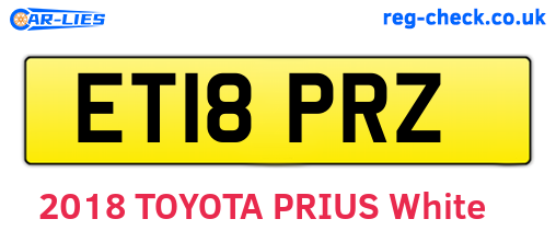 ET18PRZ are the vehicle registration plates.