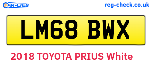LM68BWX are the vehicle registration plates.