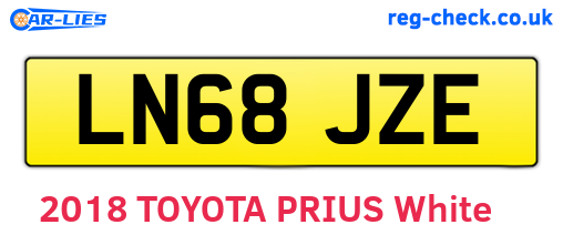 LN68JZE are the vehicle registration plates.