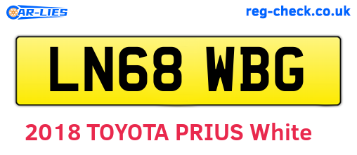 LN68WBG are the vehicle registration plates.