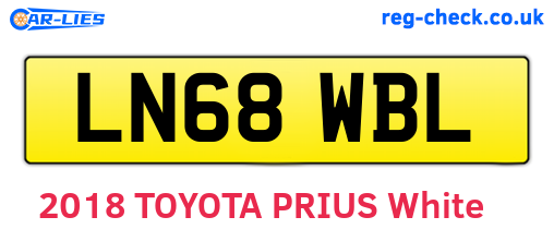 LN68WBL are the vehicle registration plates.