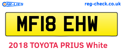 MF18EHW are the vehicle registration plates.