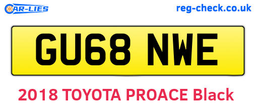 GU68NWE are the vehicle registration plates.