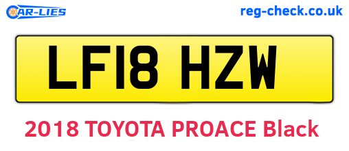 LF18HZW are the vehicle registration plates.