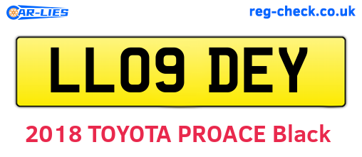 LL09DEY are the vehicle registration plates.